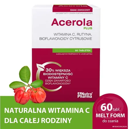 ACEROLA Plus wit. c owoc. 60 tabletek